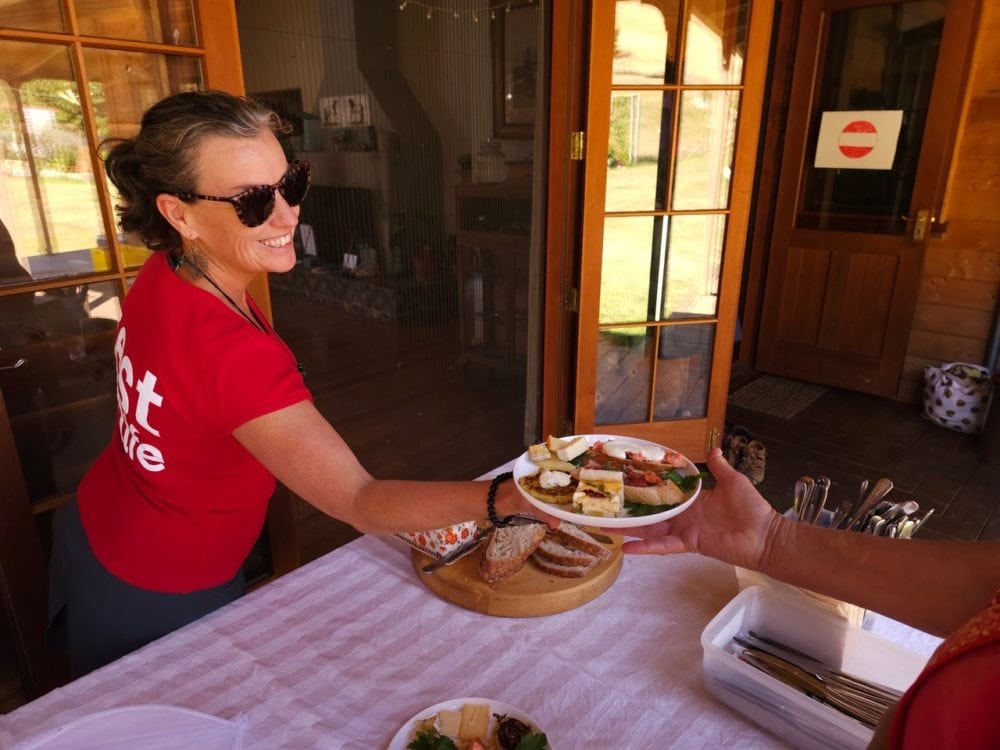 Fleur De Lys serves lunch to a biker taking part in the ‘Baton Bikers’ Banquet’ fund raiser for Zest for Life Trust in February.